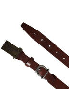 Dolce & Gabbana Brown Leather Logo Metal Buckle Men Belt