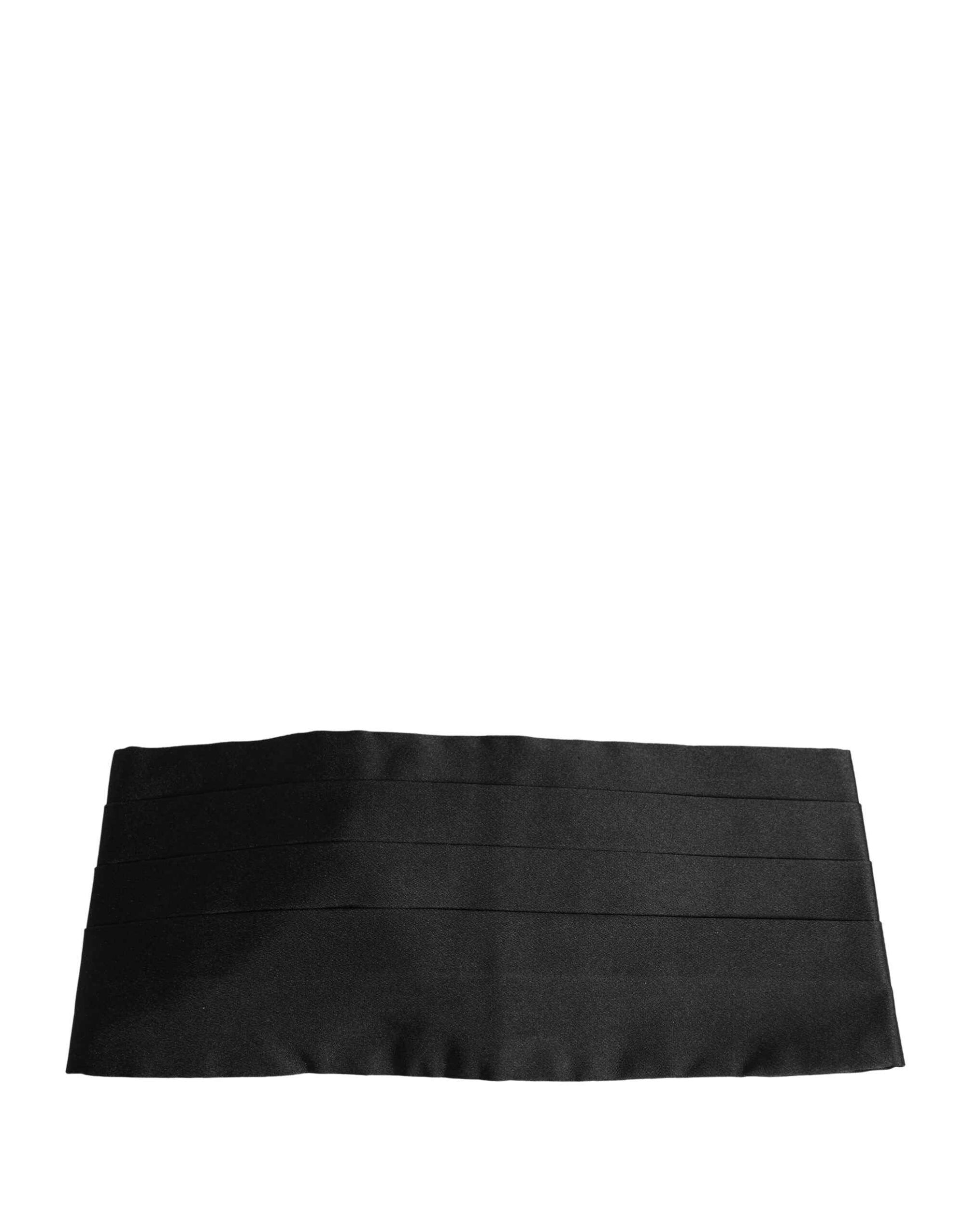Dolce & Gabbana Black 100% Silk Wide Belt Waist Cummerbund