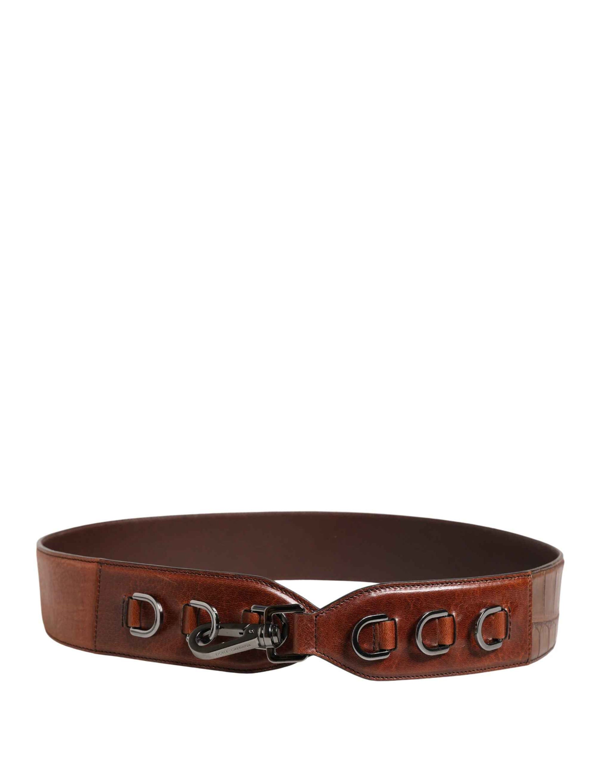 Dolce & Gabbana Brown Horse Velvet Leather Bag Accessory Shoulder Strap