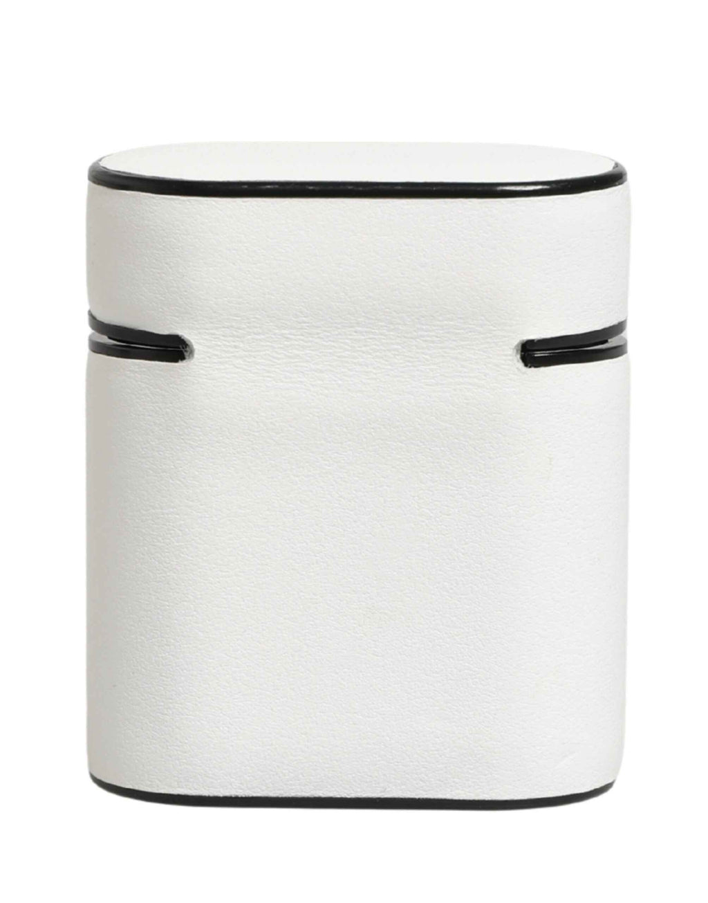Dolce & Gabbana White Calf Leather Logo Print Flip Holder  Airpods Case