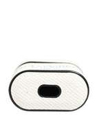 Dolce & Gabbana White Calf Leather Logo Flip Holder Strap Airpods Case