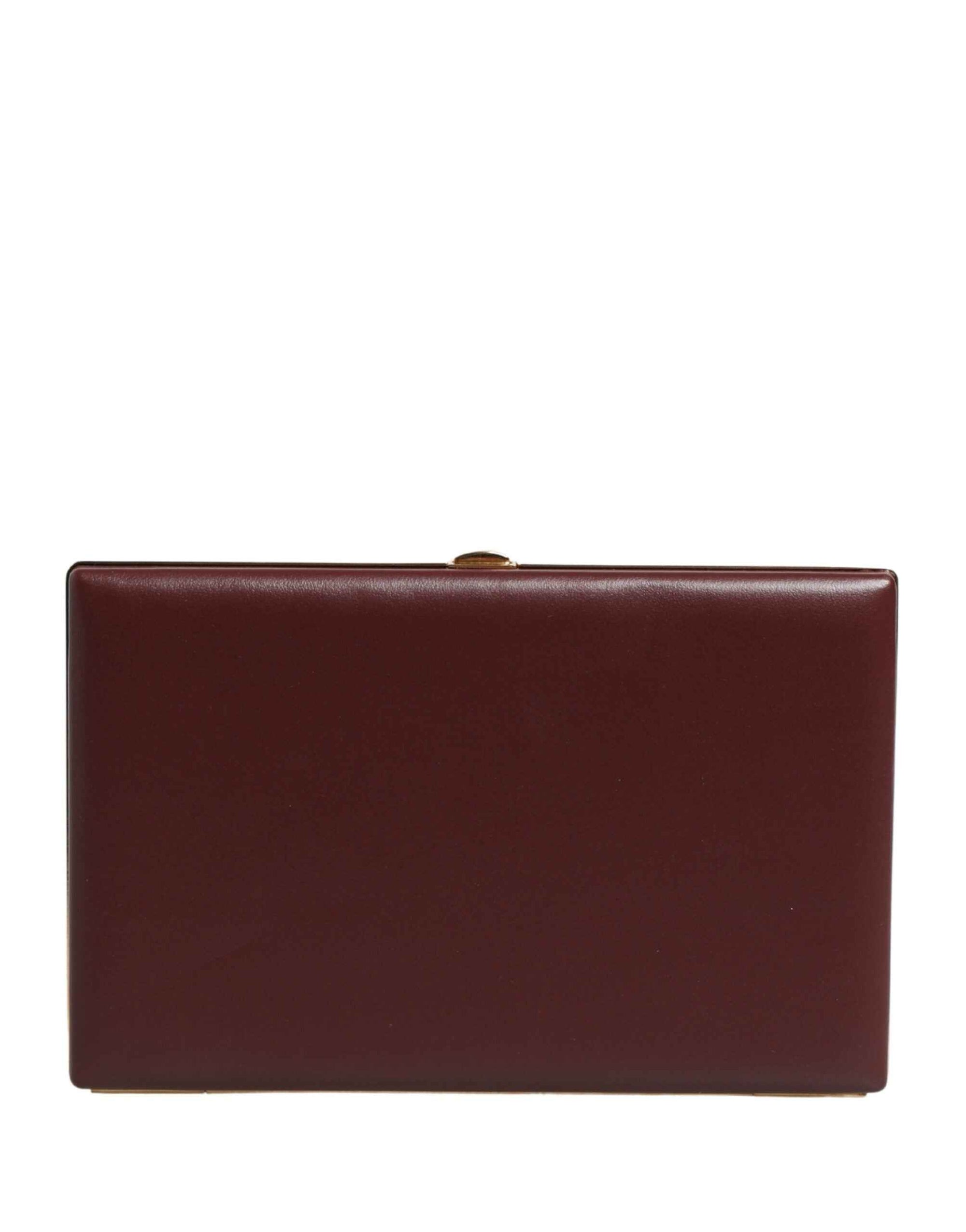 Dolce & Gabbana Brown Calfskin Leather Clutch Evening Women Purse Bag