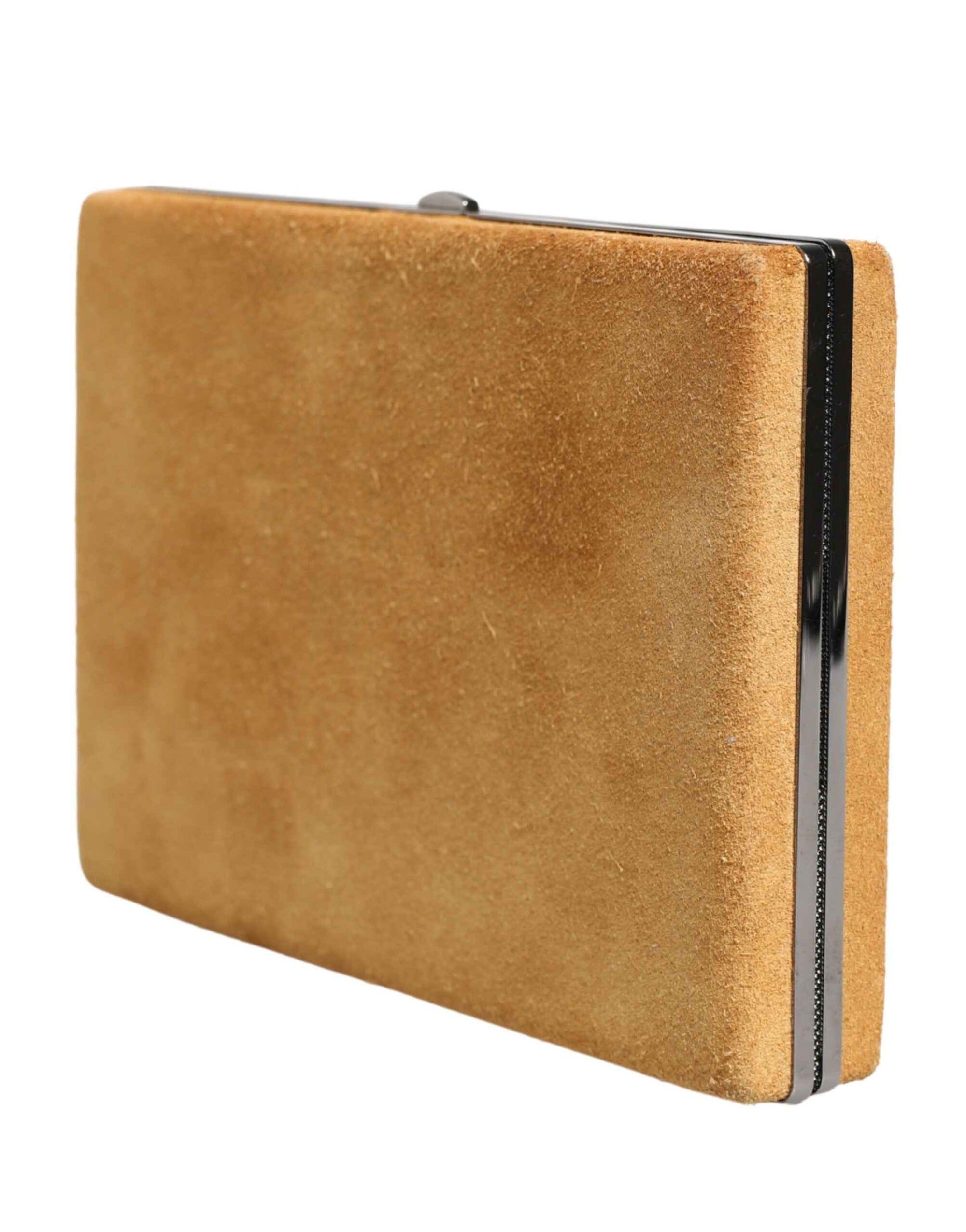 Dolce & Gabbana Beige Velvet Calf Leather Clutch Evening Women Purse Bag