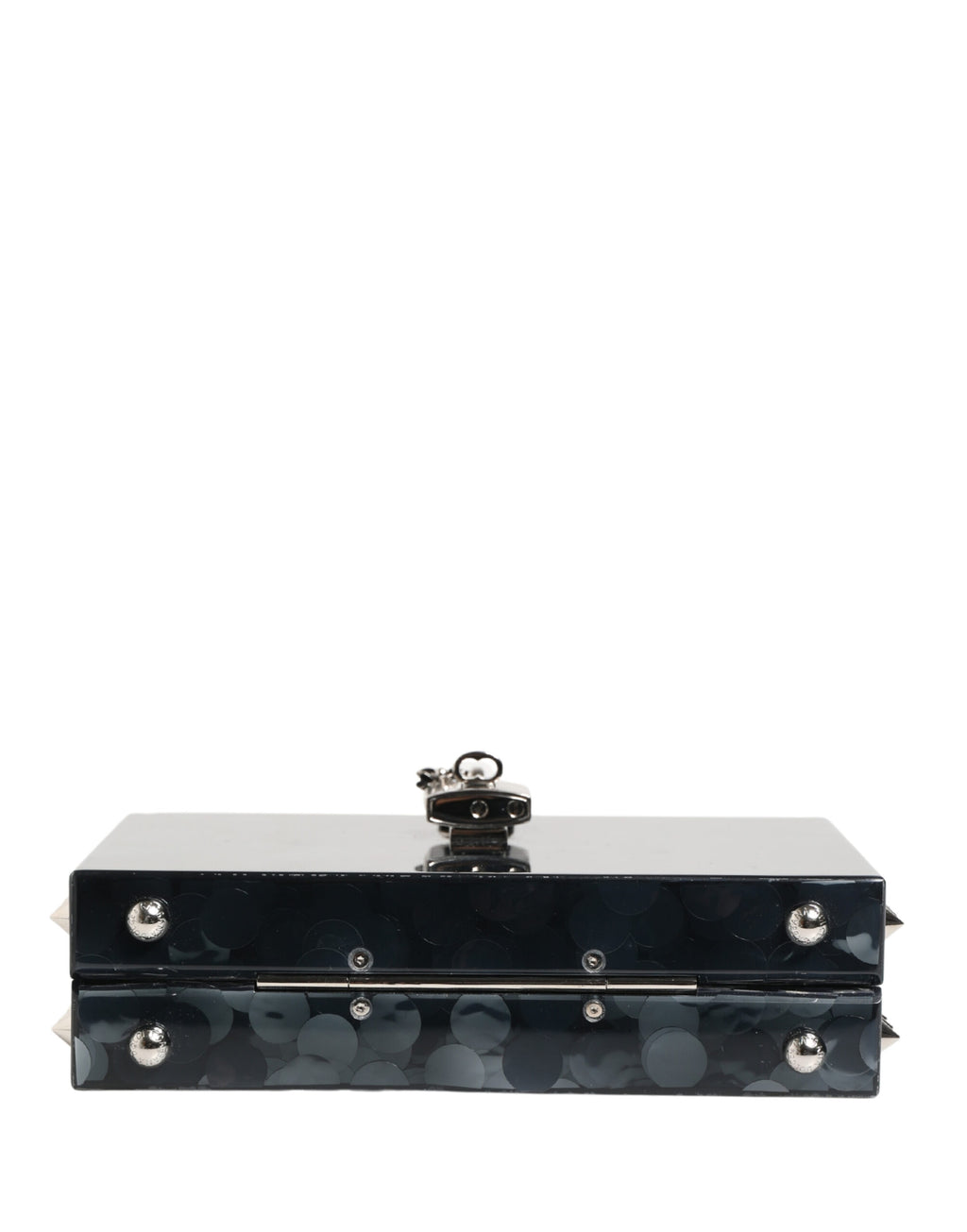 Dolce & Gabbana Black Acrylic Plexiglass Studded DOLCE BOX Clutch Bag
