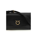 PINKO Black Calf Leather Bos Taurus Shoulder Bag