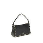 Valentino Garavani Black Calf Leather Bos Taurus Shoulder Bag