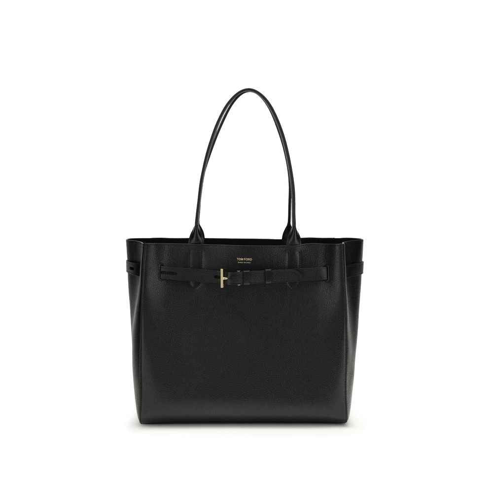 Tom Ford Black Calf Leather Bos Taurus Shoulder Bag