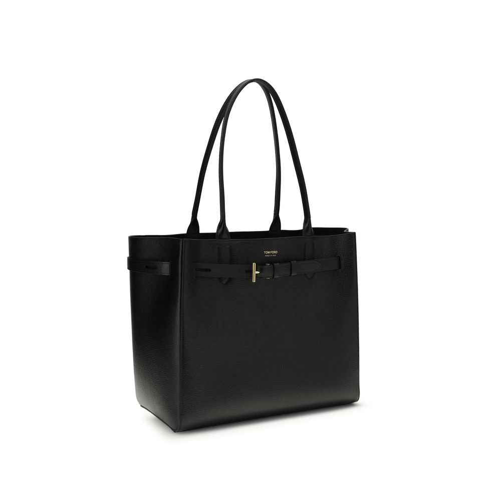 Tom Ford Black Calf Leather Bos Taurus Shoulder Bag