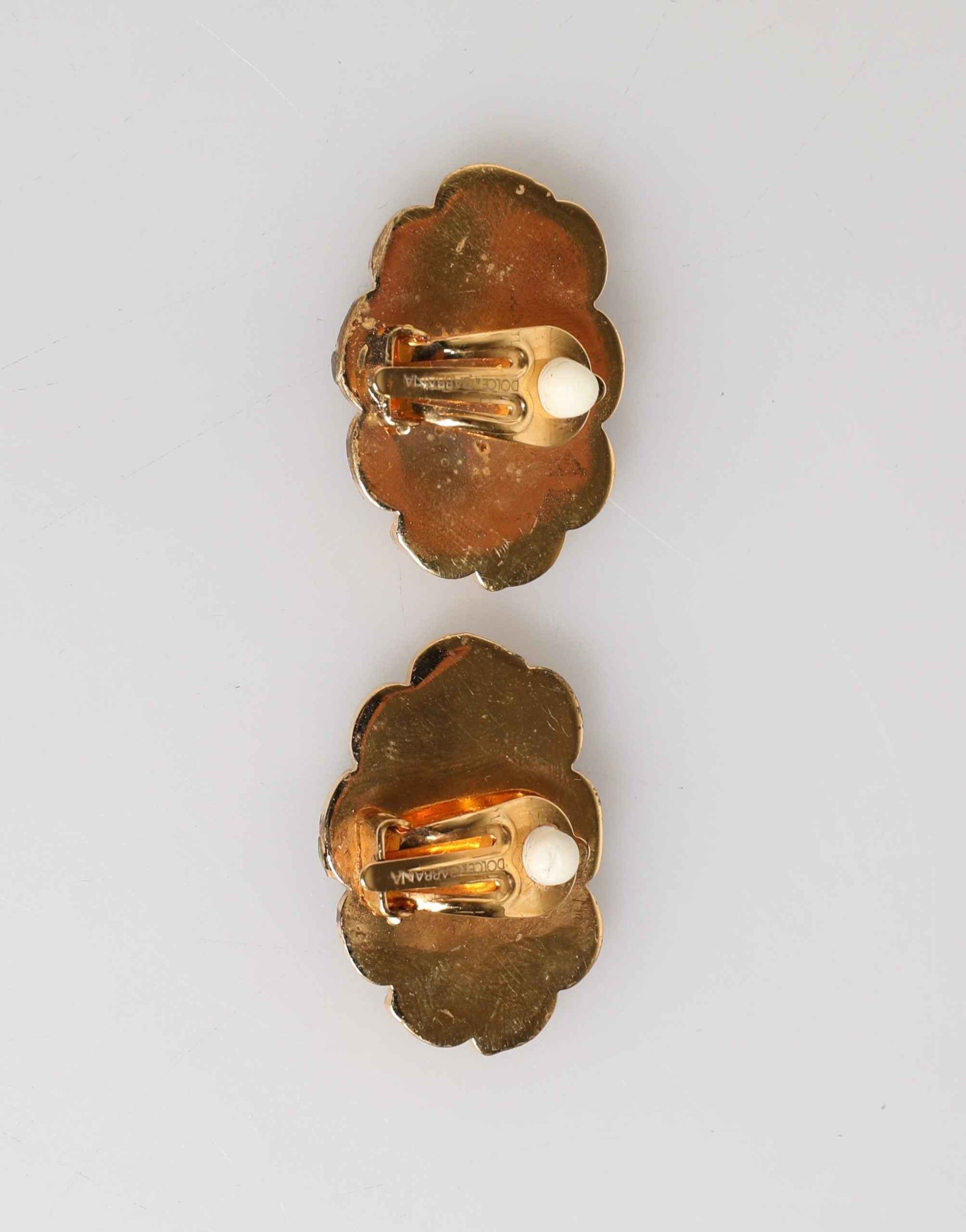 Dolce & Gabbana Gold Brass BOOM Cartoon Crystal Clip-On Women