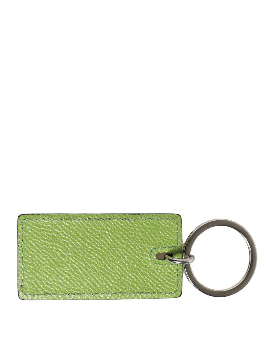 Dolce & Gabbana Green Calf Leather DG Logo Metal Ring Keyring Keychain