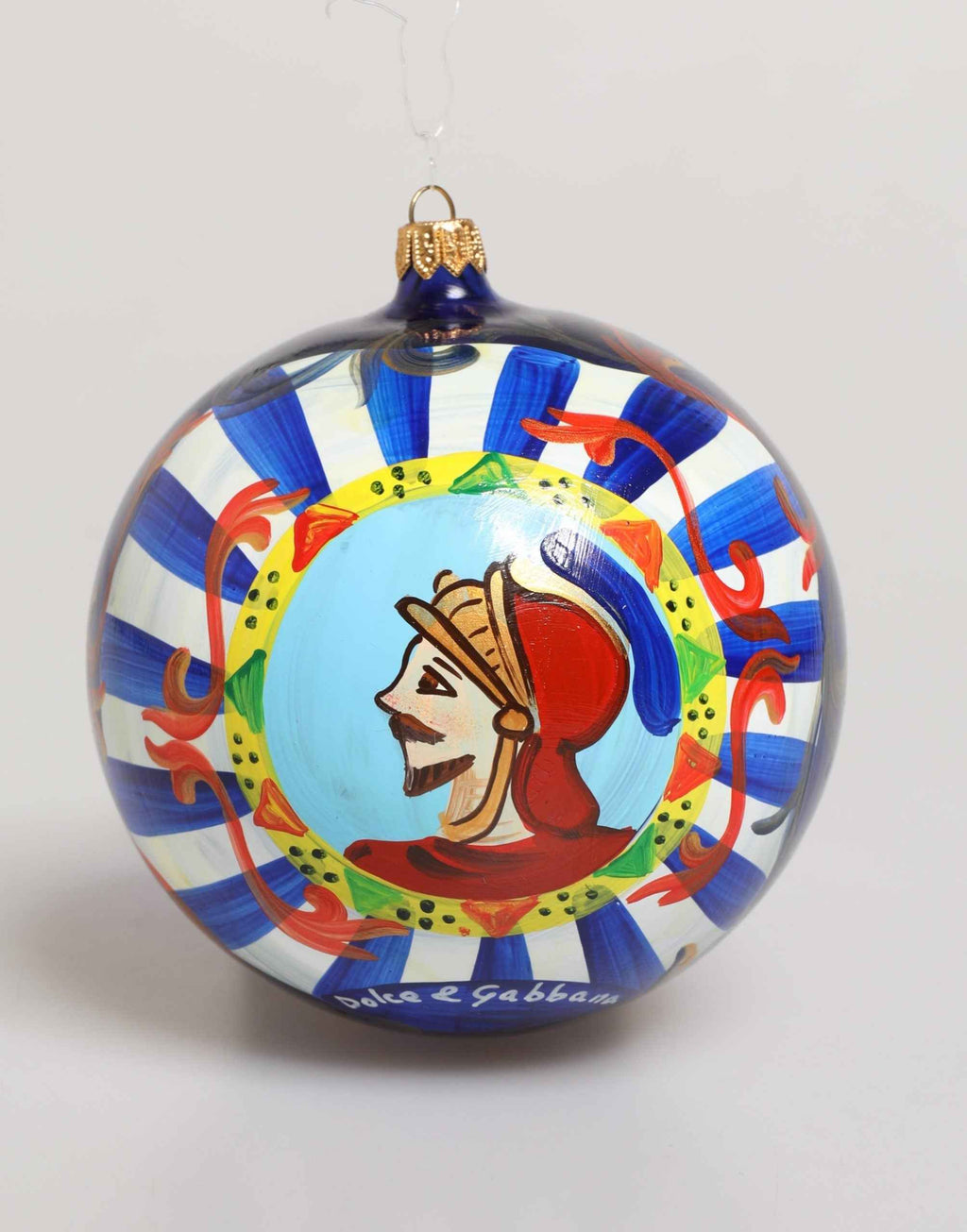 Dolce & Gabbana Multicolor Hand Painted Sicilian Ornament Christmas Ball