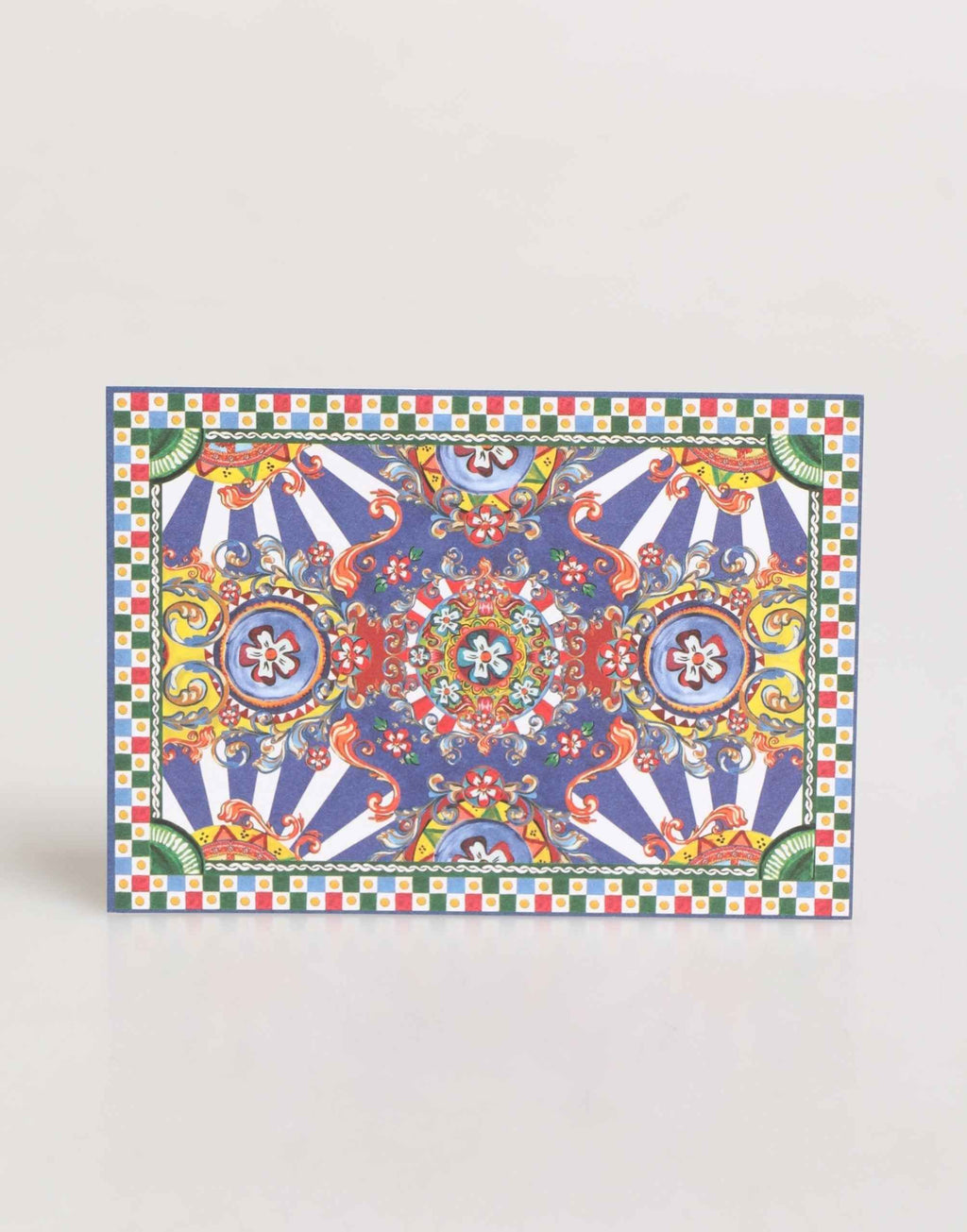 Dolce & Gabbana Multicolor Carretto Siciliano Envelope Post Card Holder