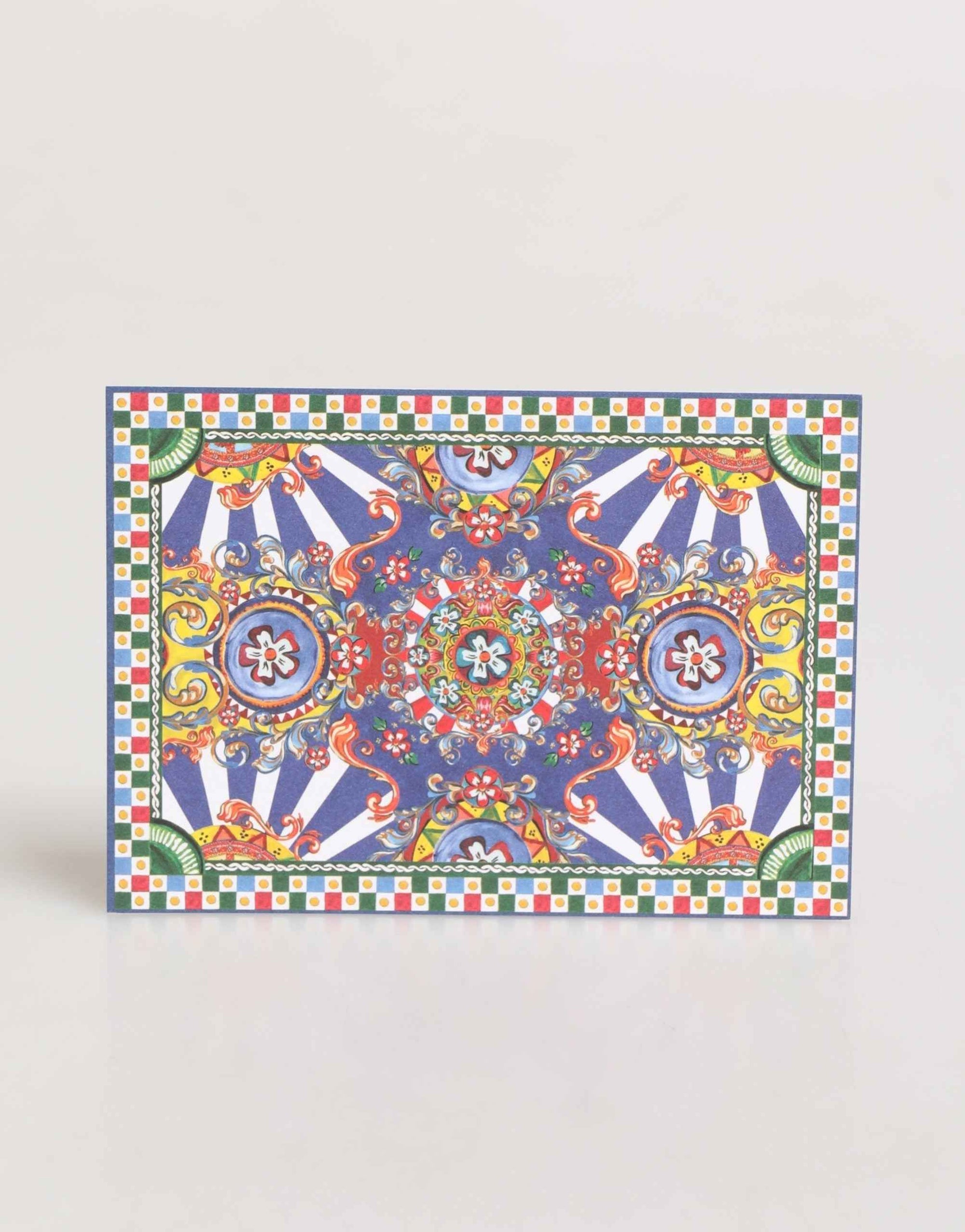 Dolce & Gabbana Multicolor Carretto Siciliano Envelope Post Card Holder