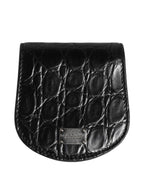 Dolce & Gabbana Black Exotic Skin Condom Case Holder Pocket Wallet