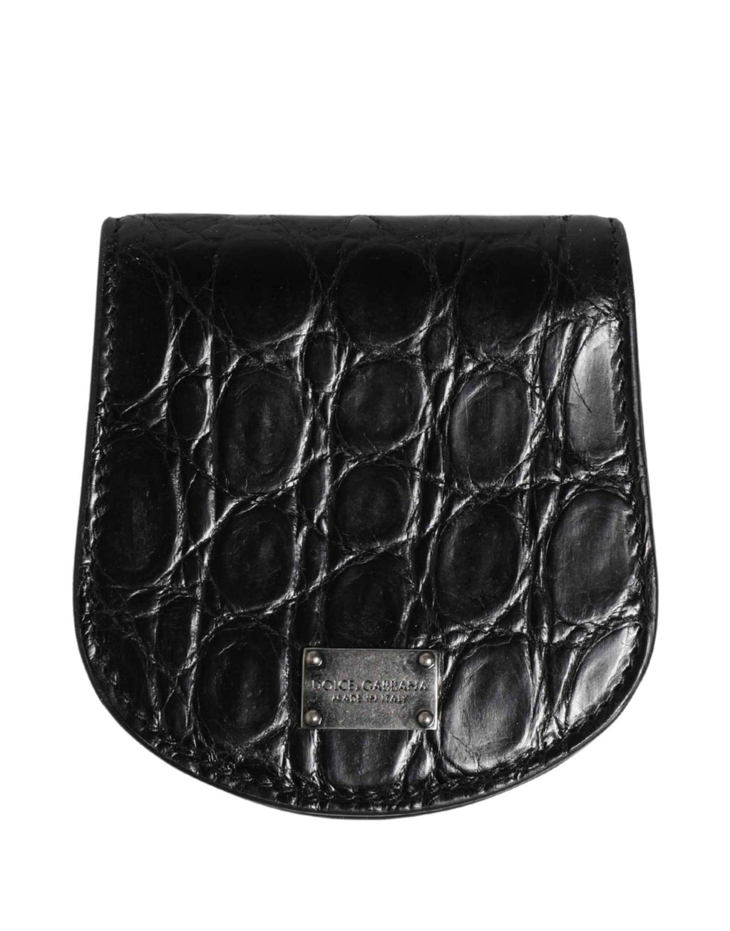 Dolce & Gabbana Black Exotic Skin Condom Case Holder Pocket Wallet