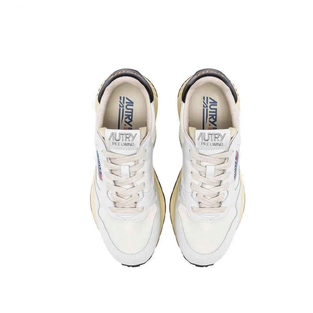 Autry White Fabric Low Top Sneakers