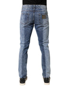 Dolce & Gabbana Two Tone Blue Cotton Regular Men Denim Jeans
