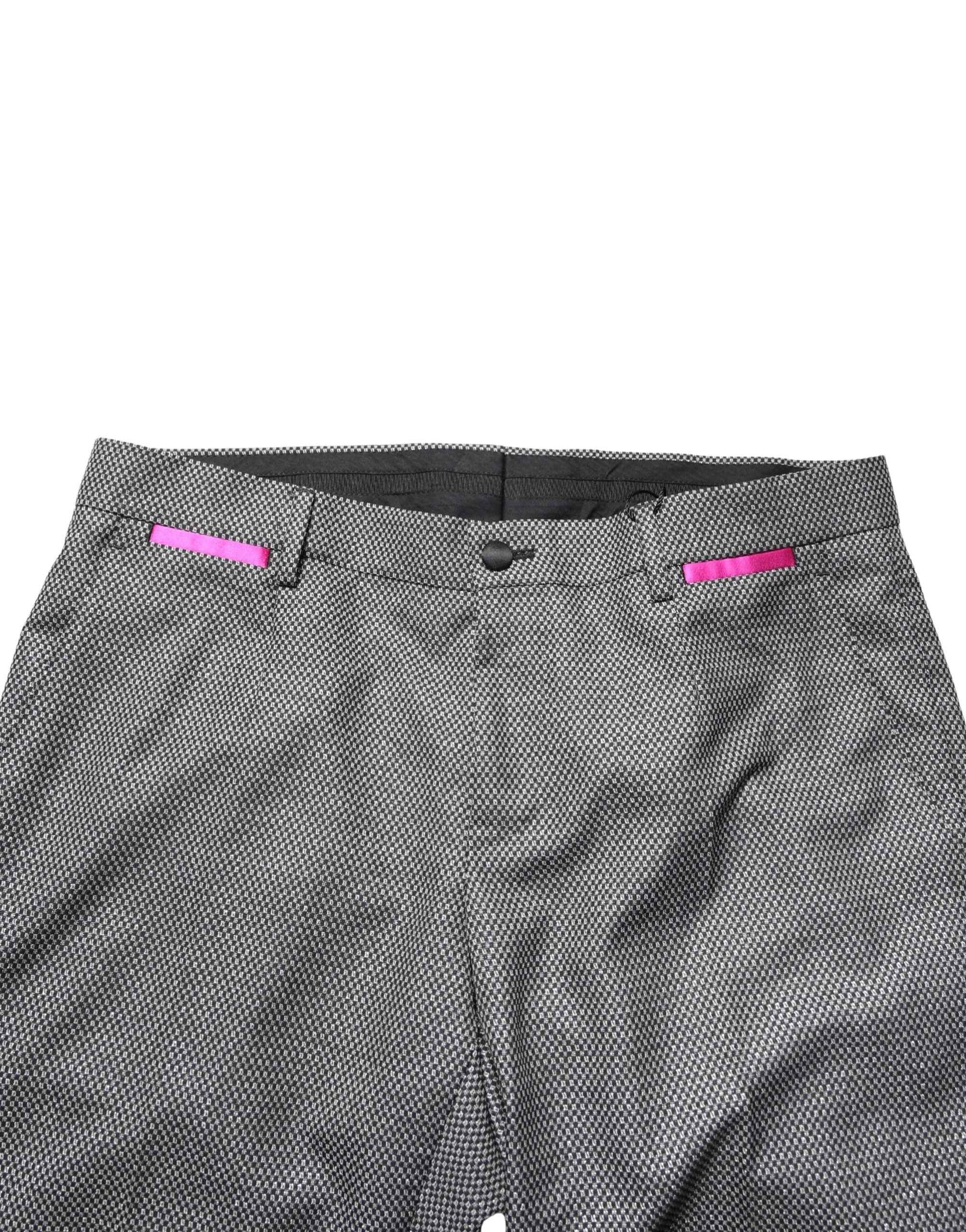 Dolce & Gabbana Gray Viscose Skinny Men Dress Trouser Pants