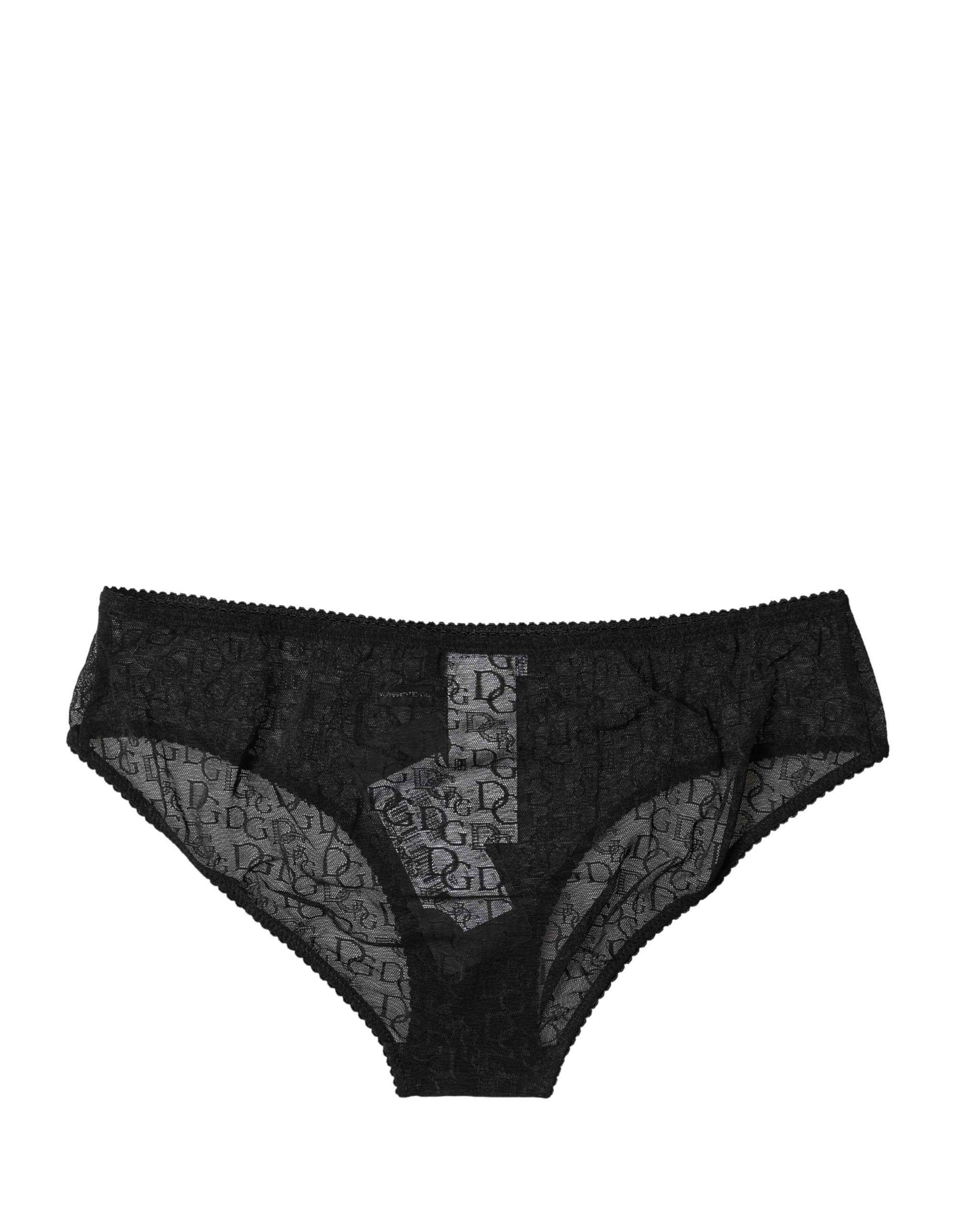 Dolce & Gabbana Black Nylon Stretch Mid Waist Brief Underwear