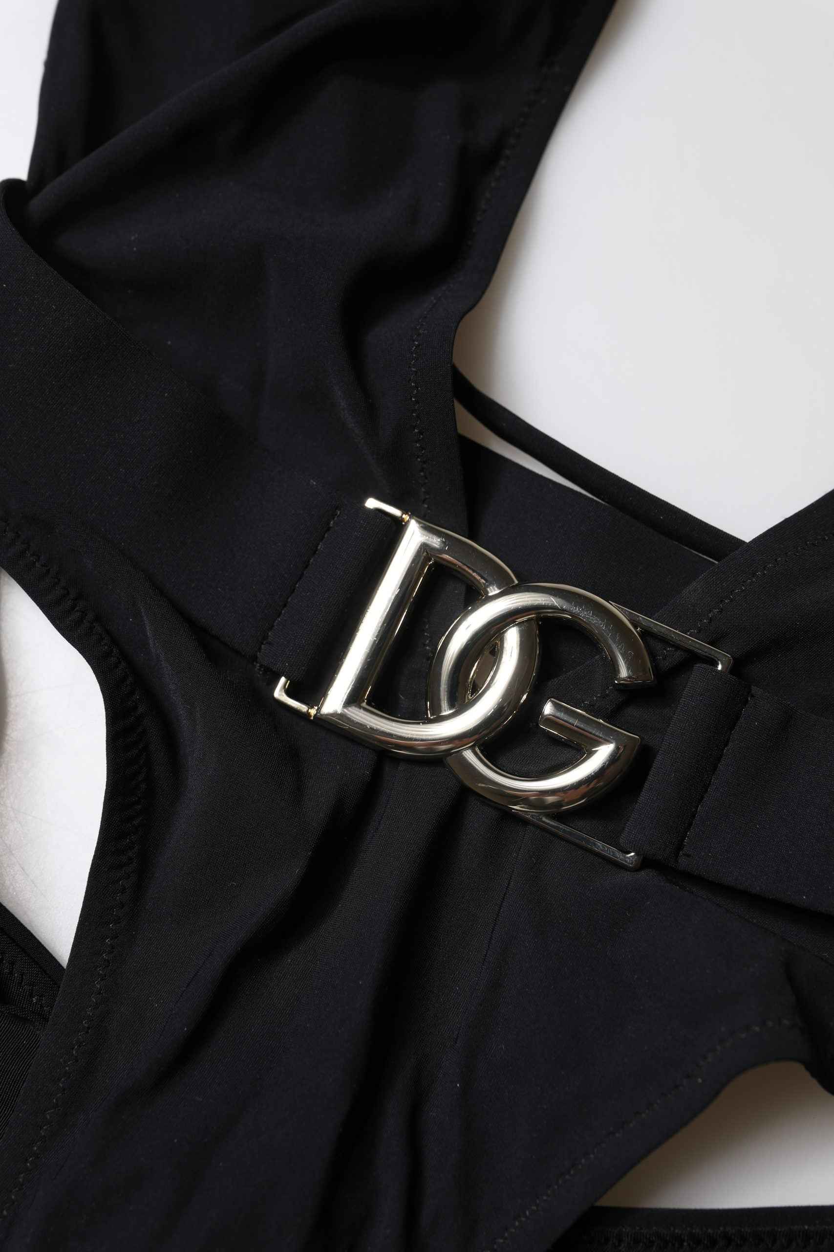 Dolce & Gabbana Black DG Nylon One-Piece Swimsuit Swimwear