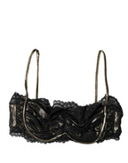 Dolce & Gabbana Black Silk Underwired Balconnet Bra Underwear