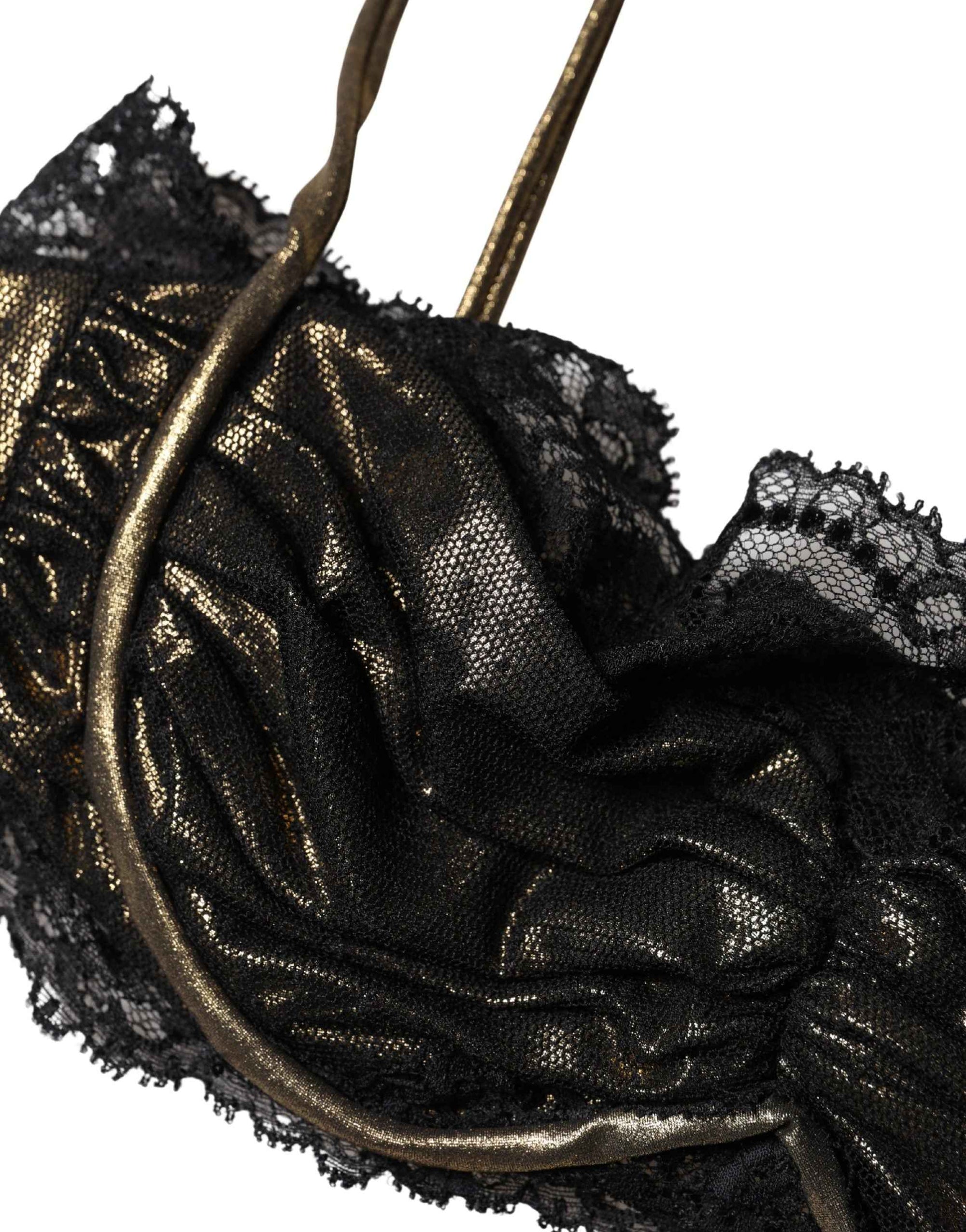 Dolce & Gabbana Black Silk Underwired Balconnet Bra Underwear