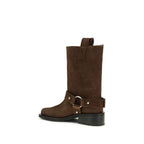 Ganni Brown Calf Leather Bos Taurus Lace-Up Boots