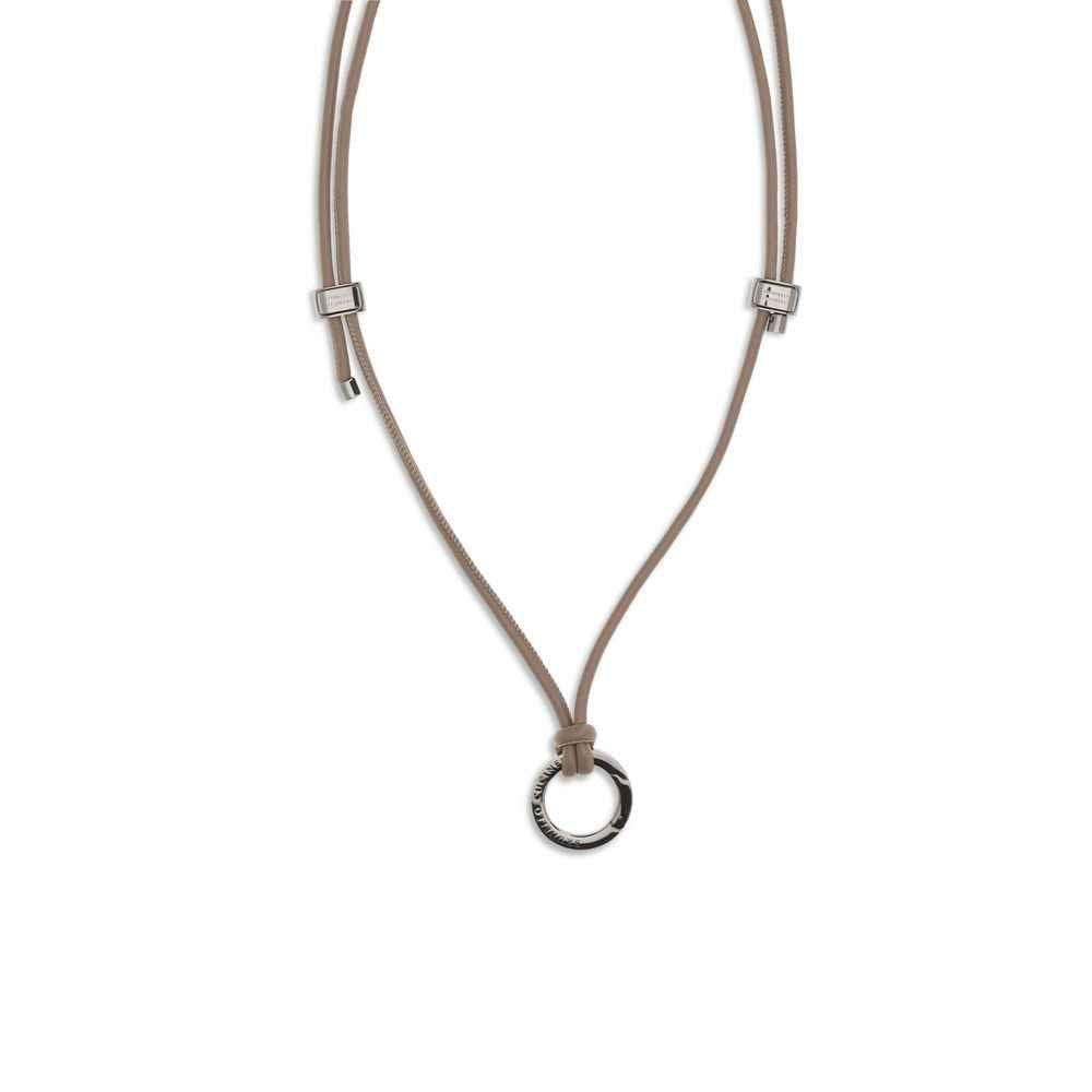 Brunello Cucinelli Black Calf Leather Bos Taurus Necklace