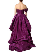 Dolce & Gabbana Purple Strapless A-line Asymmetric Dress