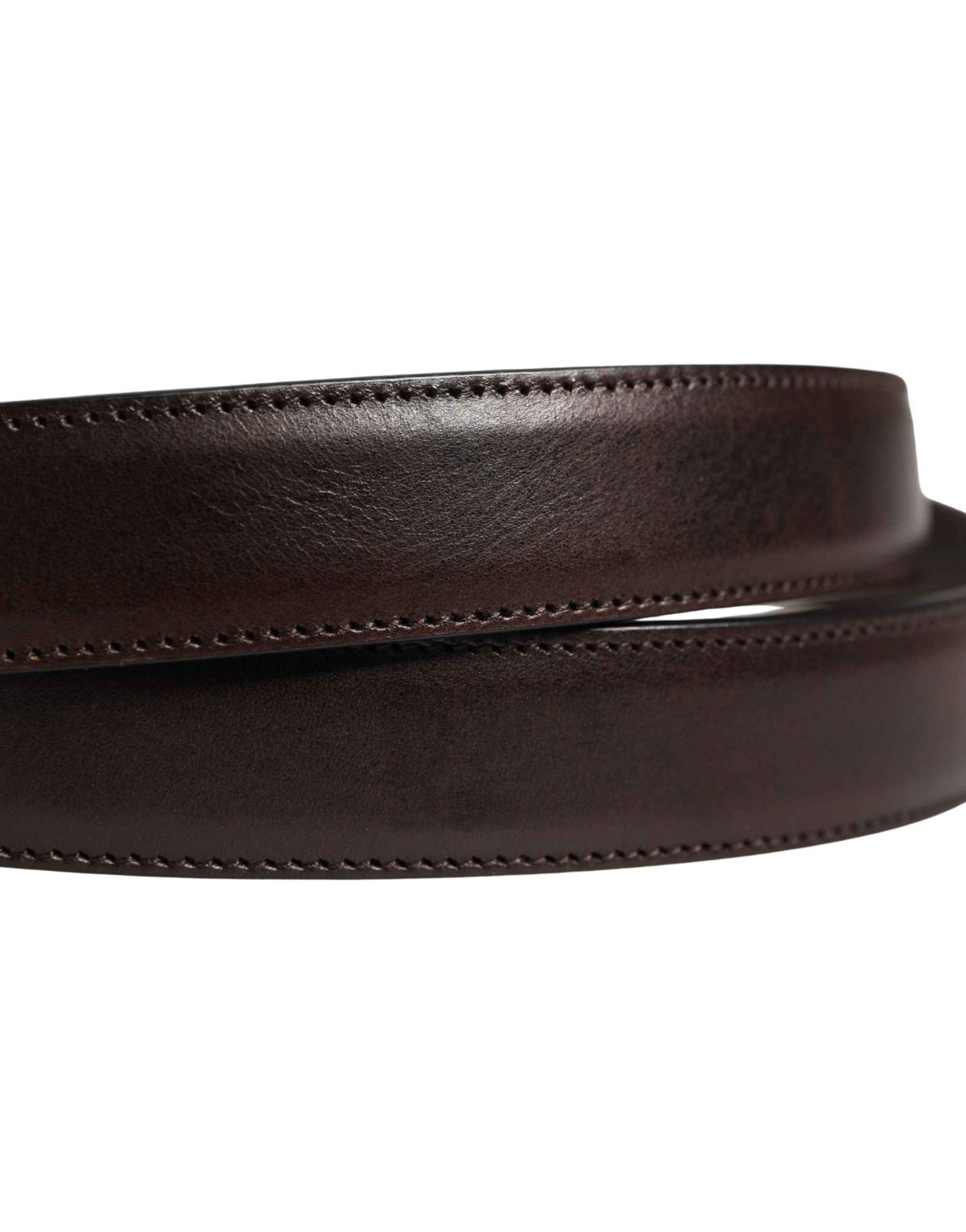 Dolce & Gabbana Men Brown Classic Leather Metal Buckle Belt