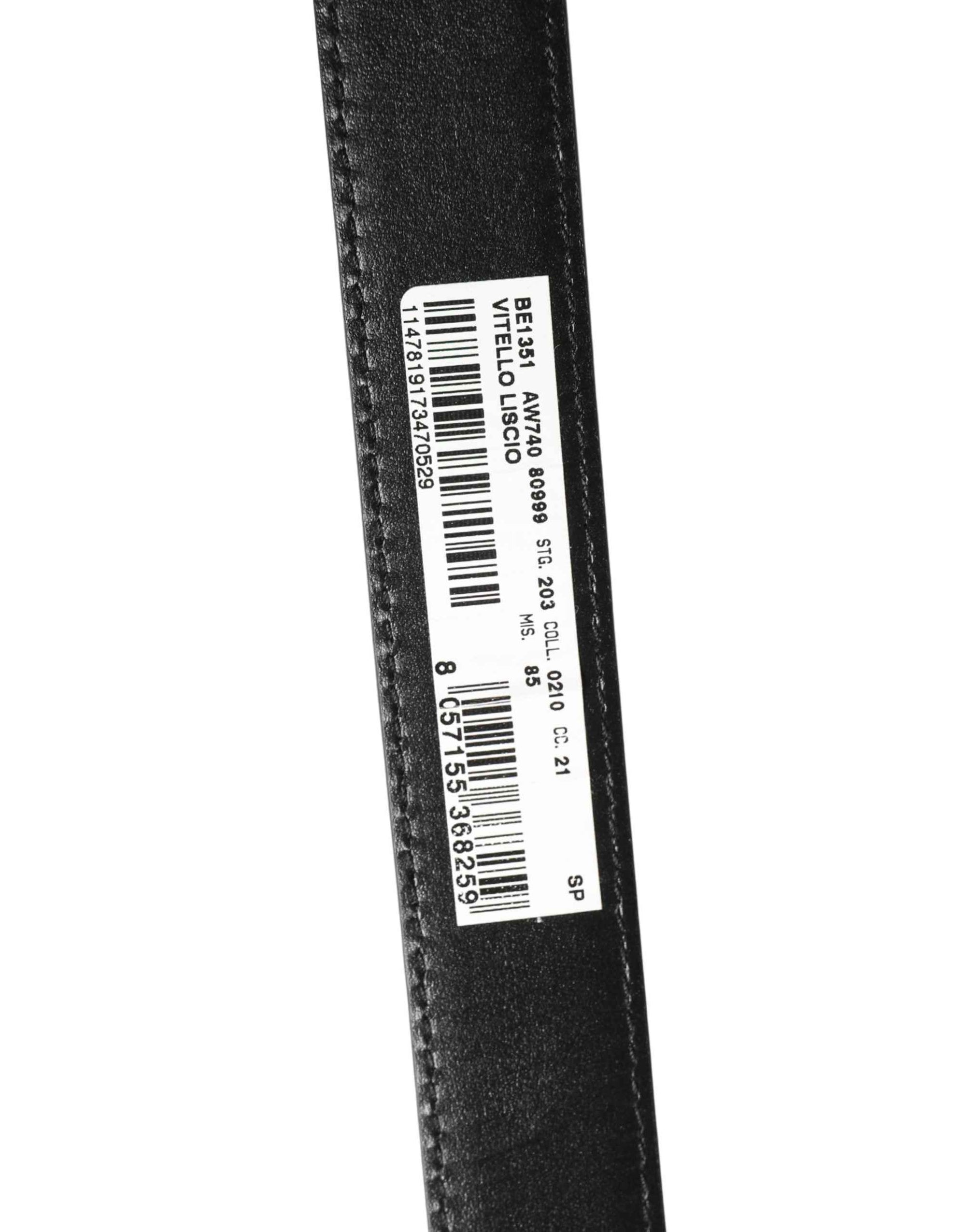 Dolce & Gabbana Men Black Classic Leather Metal Buckle Belt