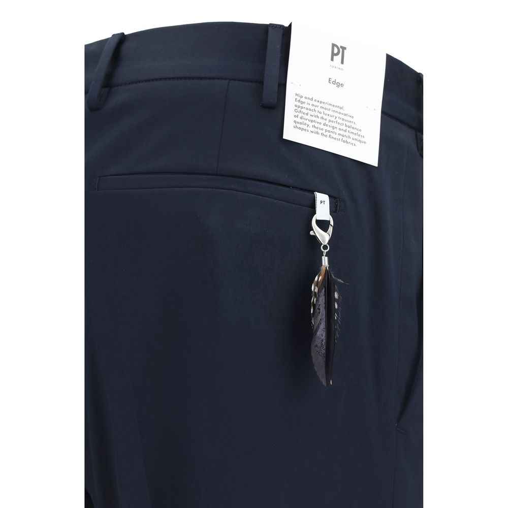 PT Torino Blue Cotton Casual Pants