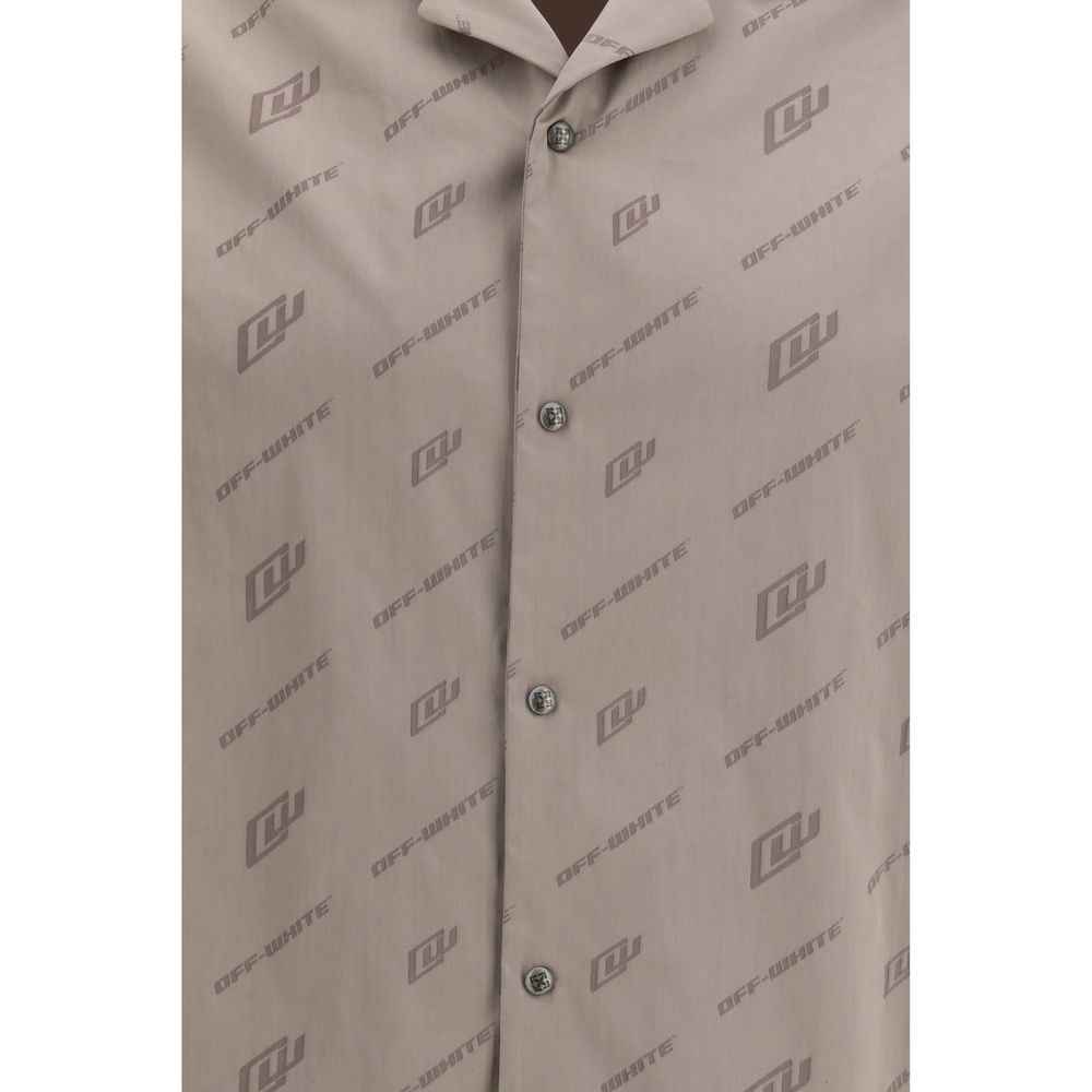 Off-White Beige Viscose Shortsleeve Shirt