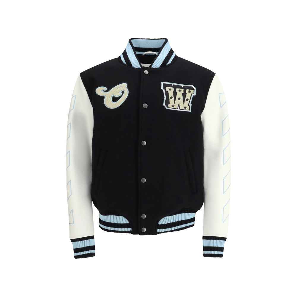 Off-White Black Wool Oves Aries Bomber