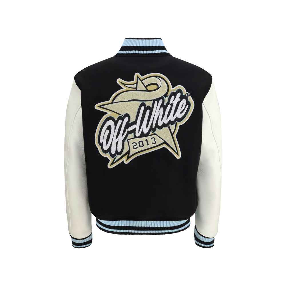 Off-White Black Wool Oves Aries Bomber