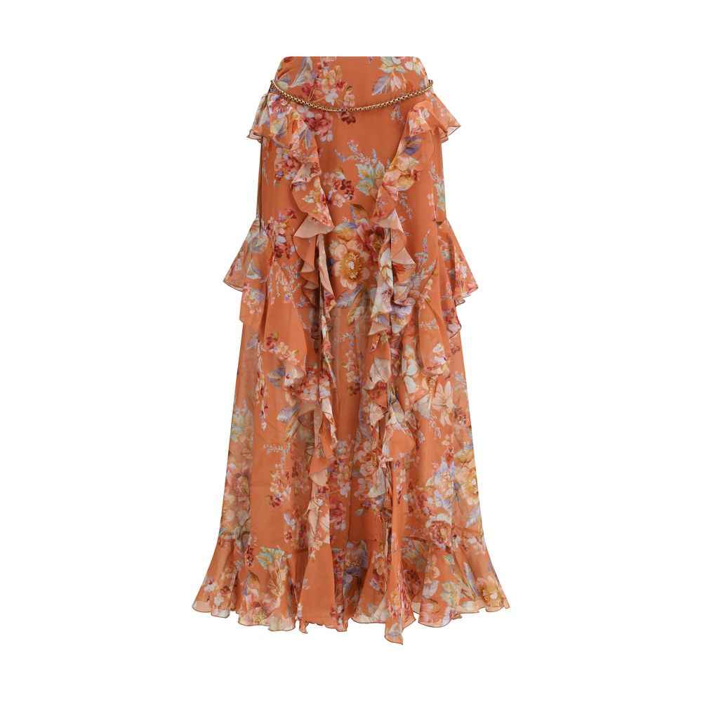 Zimmermann Orange Cotton Long Skirt