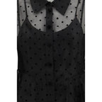 Ganni Black Recycled Polyester Pattern Shirt