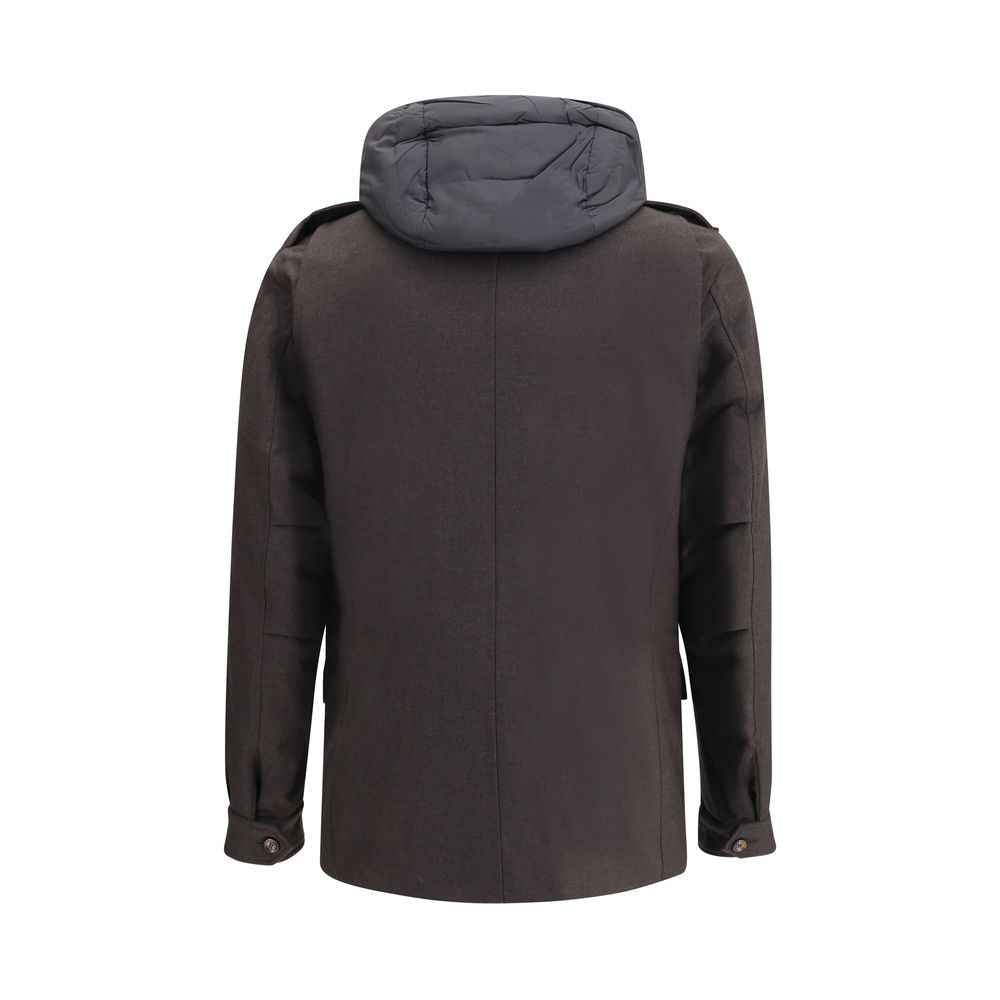 MooRER Brown Fleece Wool Coat