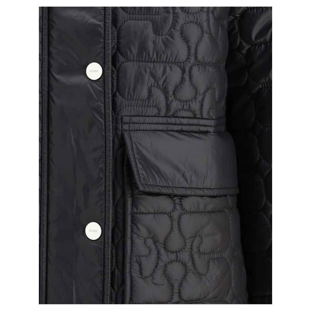 Ganni Gray Nylon Coat