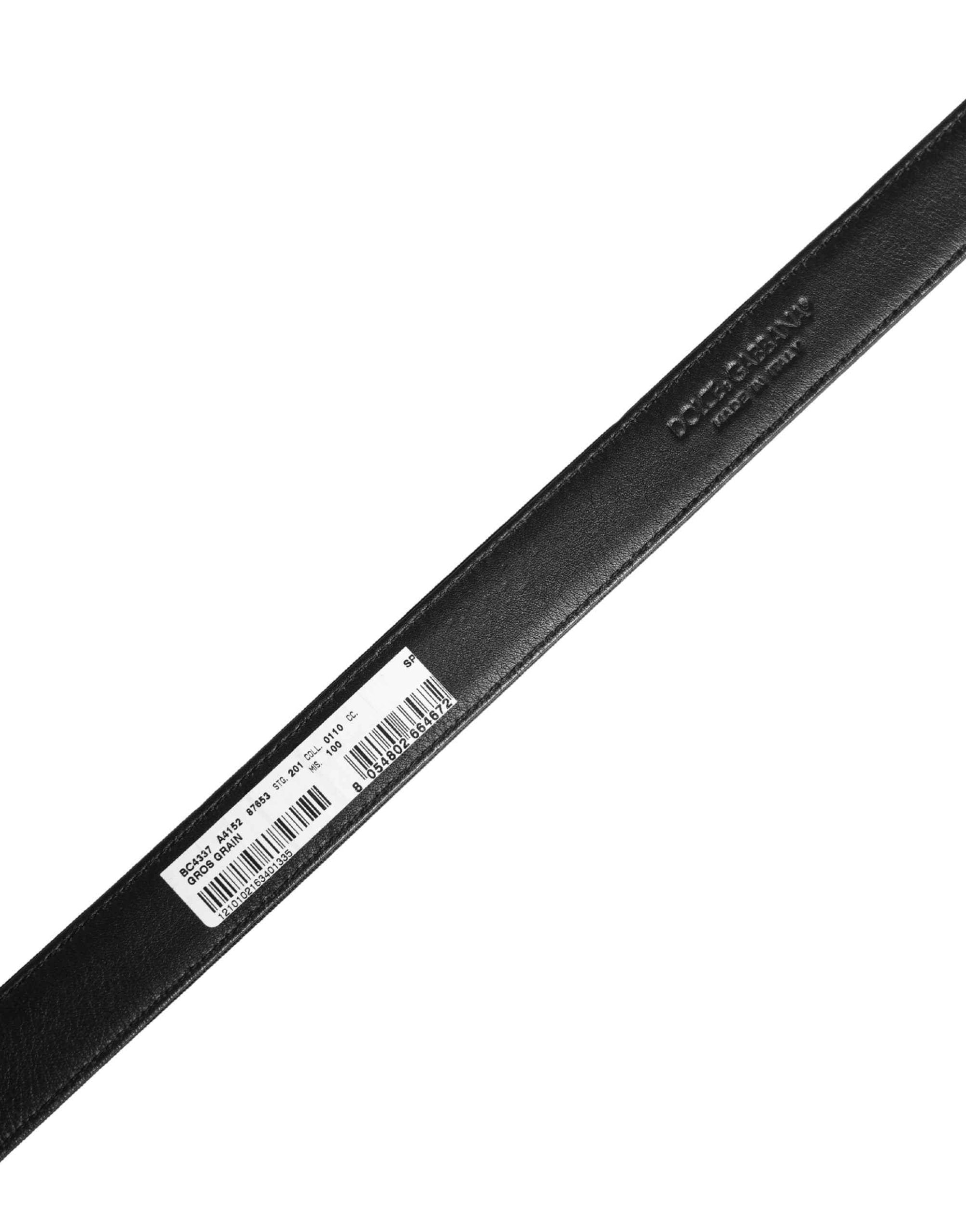 Dolce & Gabbana Men Black Viscose Leather Metal Buckle Belt