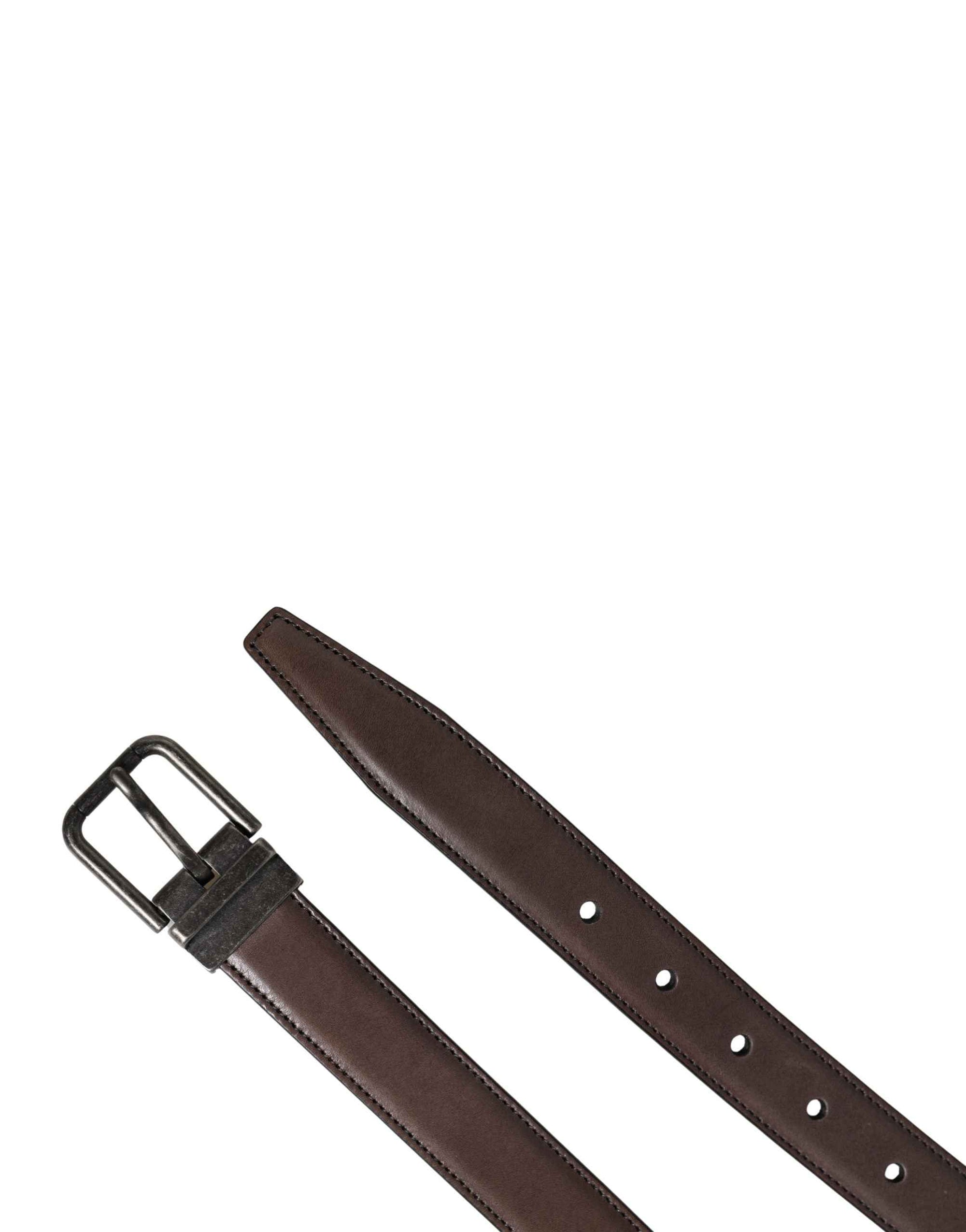 Dolce & Gabbana Men Brown Classic Leather Metal Buckle Belt