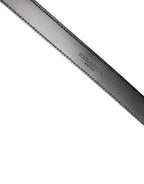 Dolce & Gabbana Men Black Marble Leather DG Logo Buckle Belt