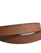 Dolce & Gabbana Men Brown Classic Leather Metal Buckle Belt
