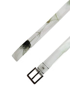 Dolce & Gabbana Men White Floral PVC Silver Metal Buckle Belt