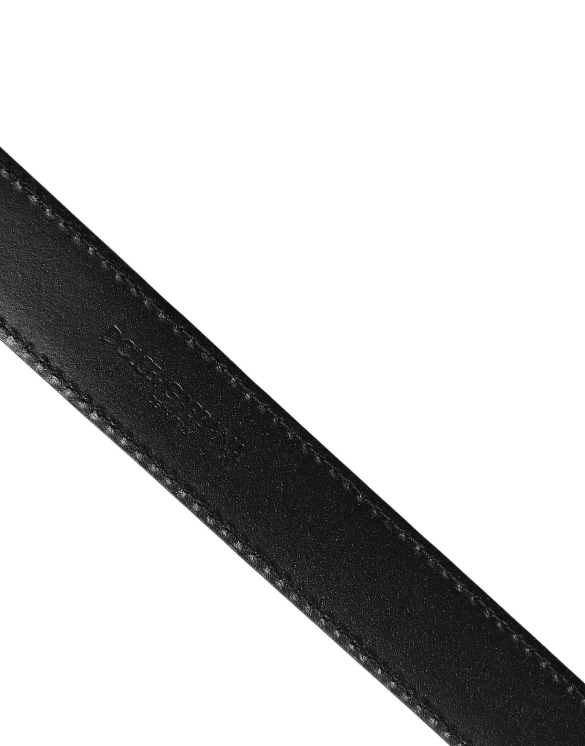 Dolce & Gabbana Men Silver Classic Leather Square Buckle Belt
