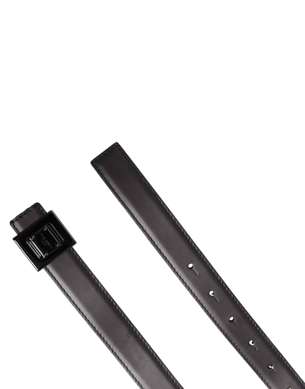Dolce & Gabbana Men Silver Classic Leather Square Buckle Belt