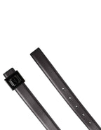 Dolce & Gabbana Men Silver Classic Leather Square Buckle Belt