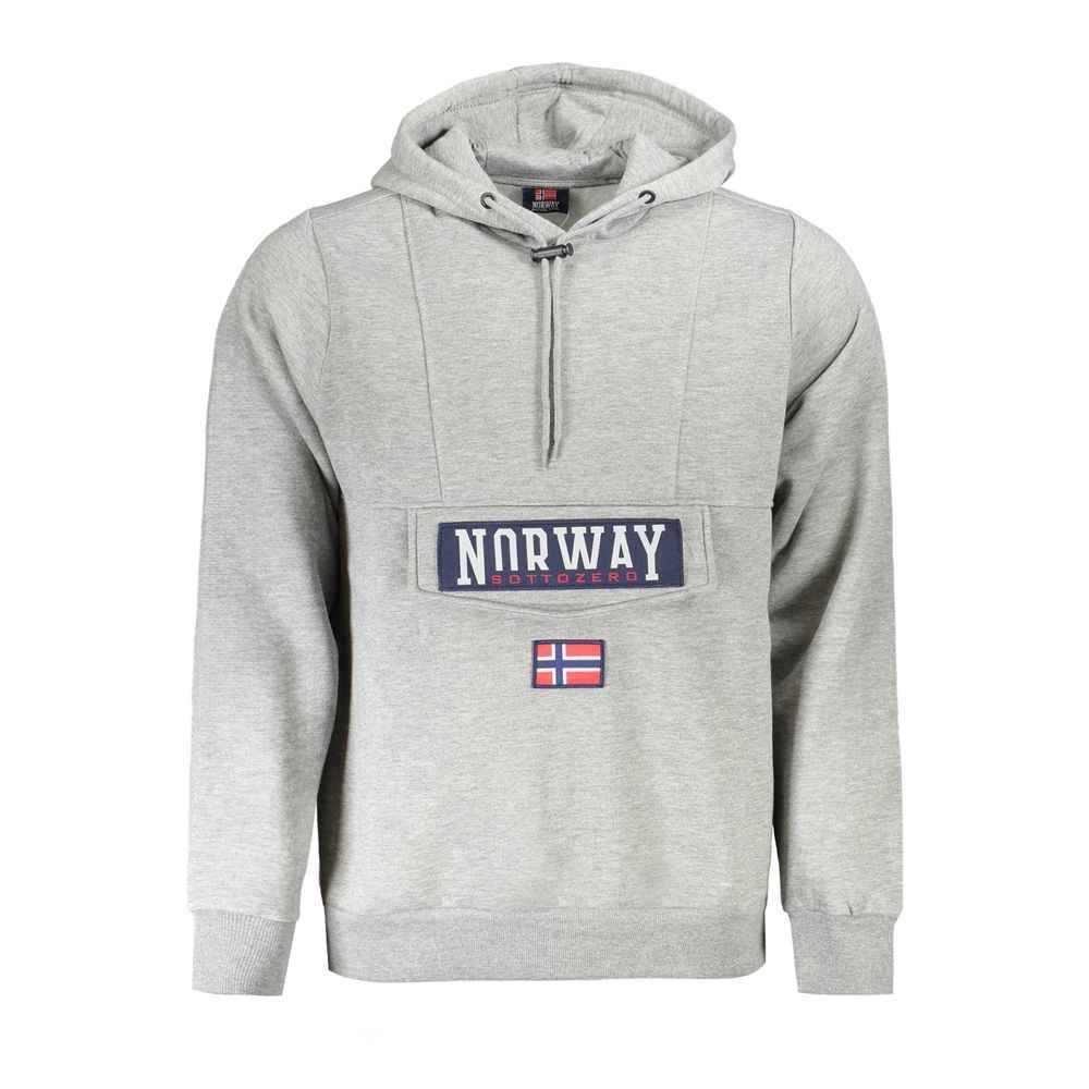 Norway 1963 Grigio Cotton Male Sweatshirt with Hood