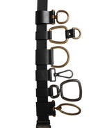 Dolce & Gabbana Men Black Classic Leather Metal Buckle Belt