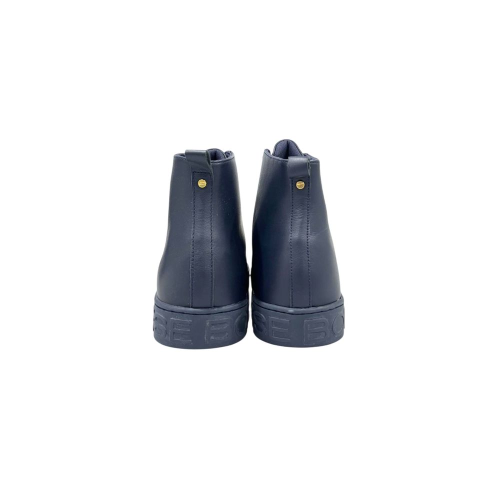 Borbonese Blue Genuine Leather Men Sneaker